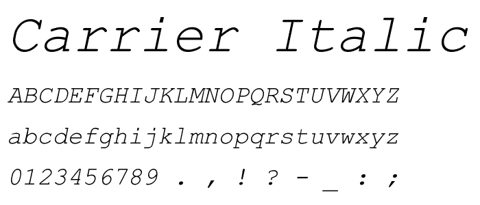Carrier Italic Italic font